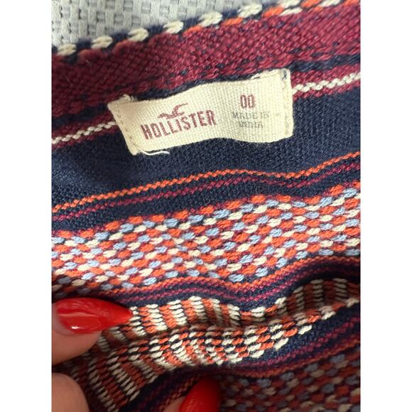 Hollister Southwest Stripe Mini Skirt Multicolor Cotton 00 - Picture 6 of 6